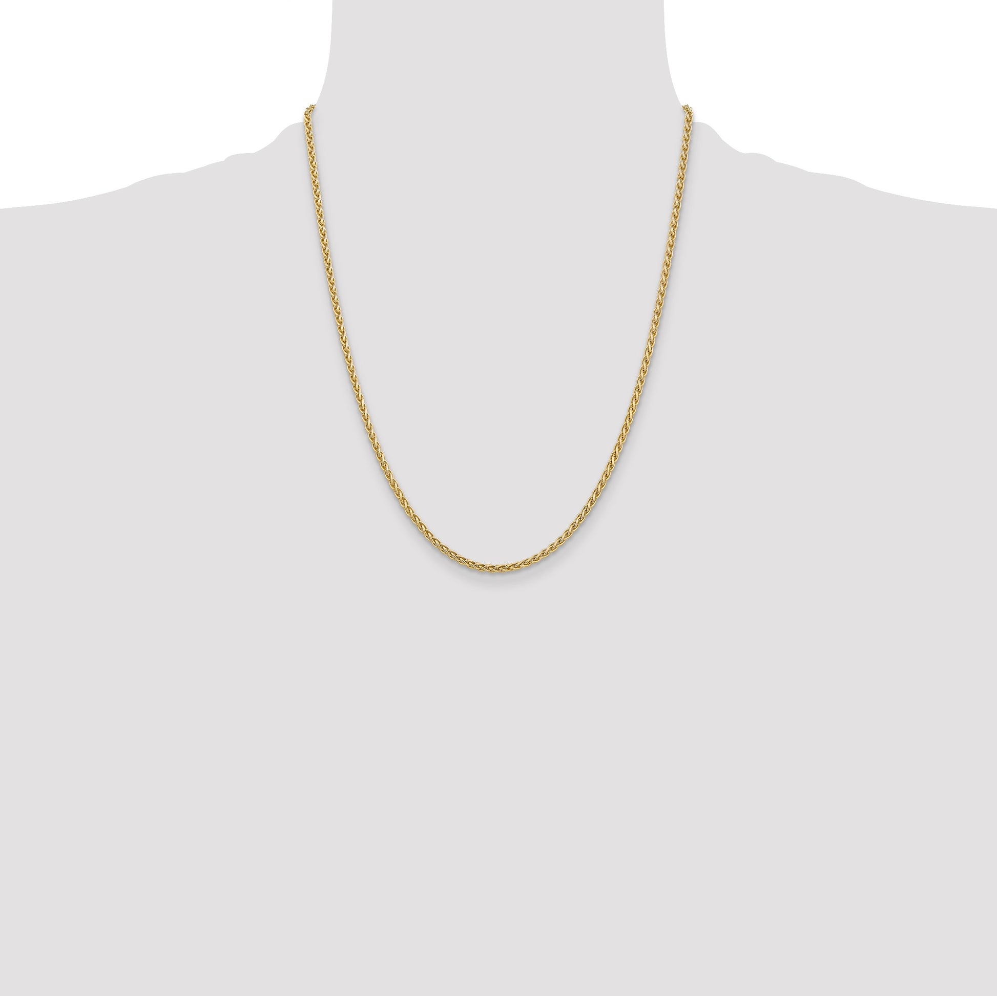 14K 22 inch 2.5mm Spiga with Lobster Clasp Chain