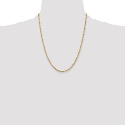 14K 22 inch 2.5mm Spiga with Lobster Clasp Chain
