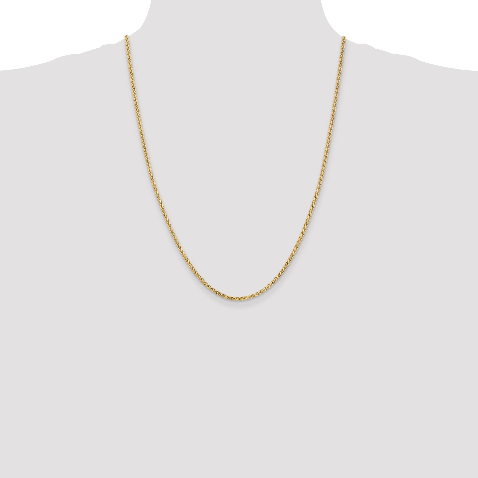 14K 24 inch 2.5mm Spiga with Lobster Clasp Chain