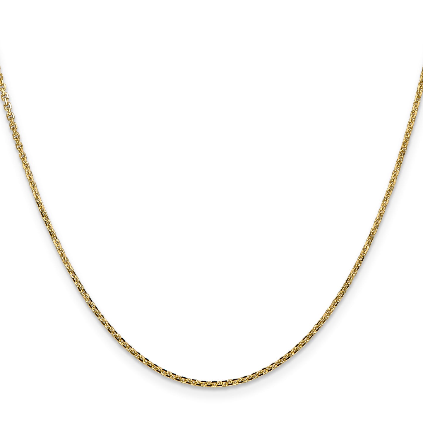 14K 26 inch 1.45mm Solid Diamond-cut Cable with Lobster Clasp Chain