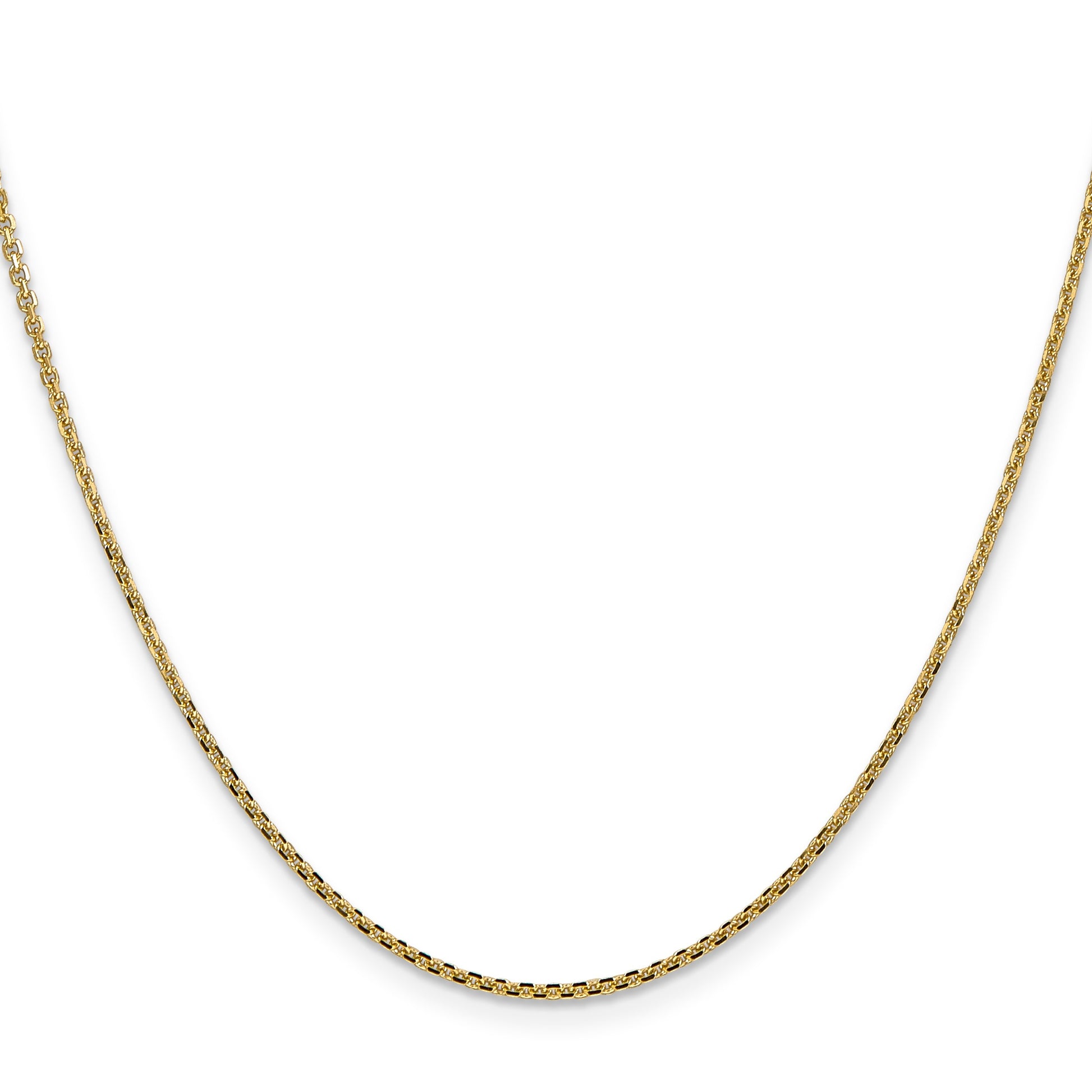 14K 26 inch 1.45mm Solid Diamond-cut Cable with Lobster Clasp Chain