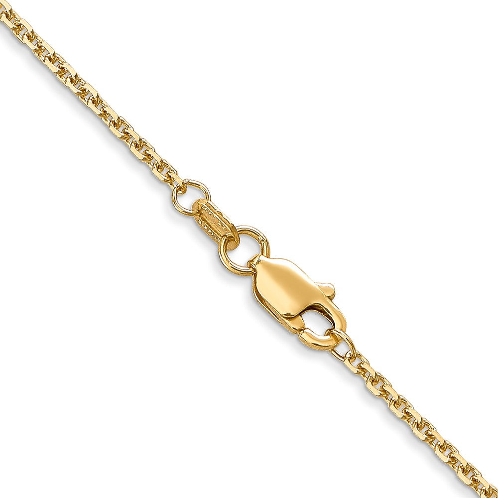 14K 20 inch 1.45mm Solid Diamond-cut Cable with Lobster Clasp Chain