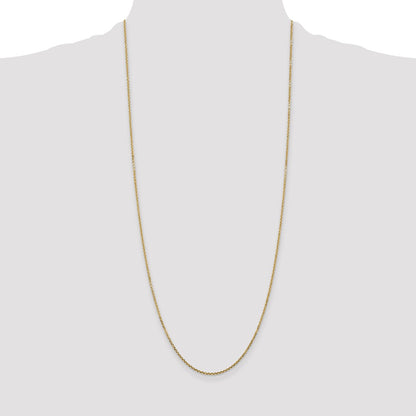 14K 22 inch 1.45mm Solid Diamond-cut Cable with Lobster Clasp Chain