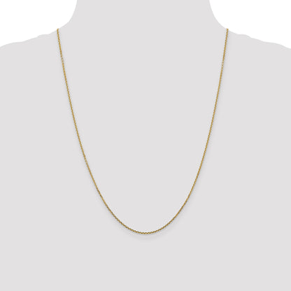 14K 24 inch 1.45mm Solid Diamond-cut Cable with Lobster Clasp Chain