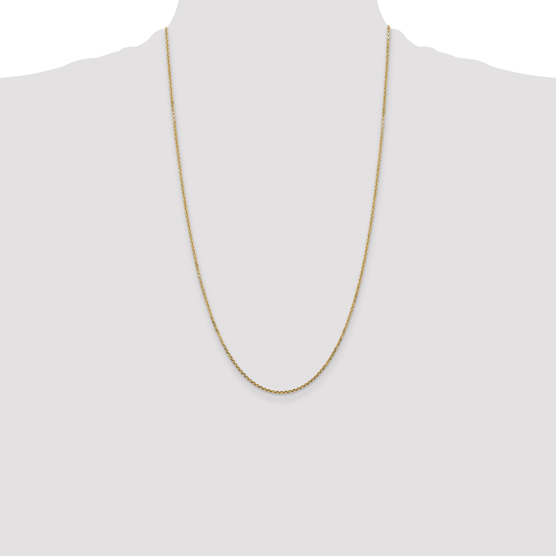 14K 26 inch 1.45mm Solid Diamond-cut Cable with Lobster Clasp Chain