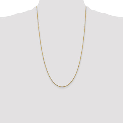 14K 26 inch 1.45mm Solid Diamond-cut Cable with Lobster Clasp Chain