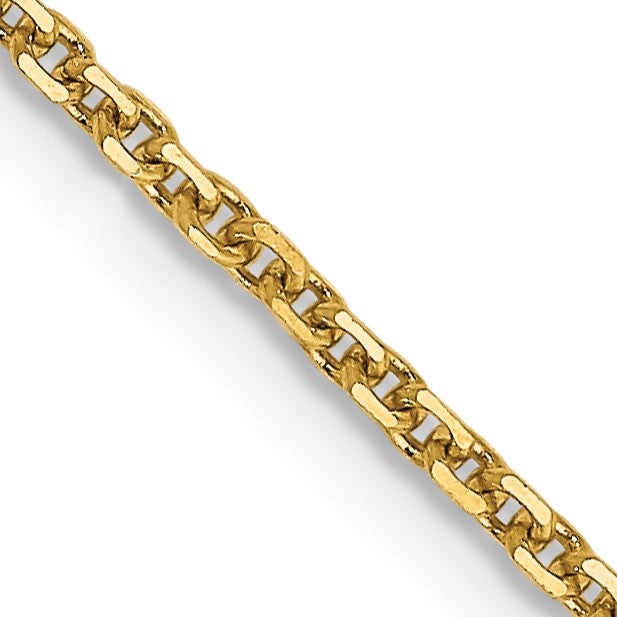14K 24 inch 1.45mm Solid Diamond-cut Cable with Lobster Clasp Chain
