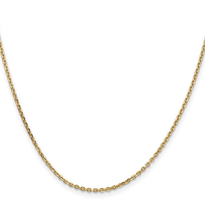 14K 20 inch 1.65mm Solid Diamond-cut Cable with Lobster Clasp Chain