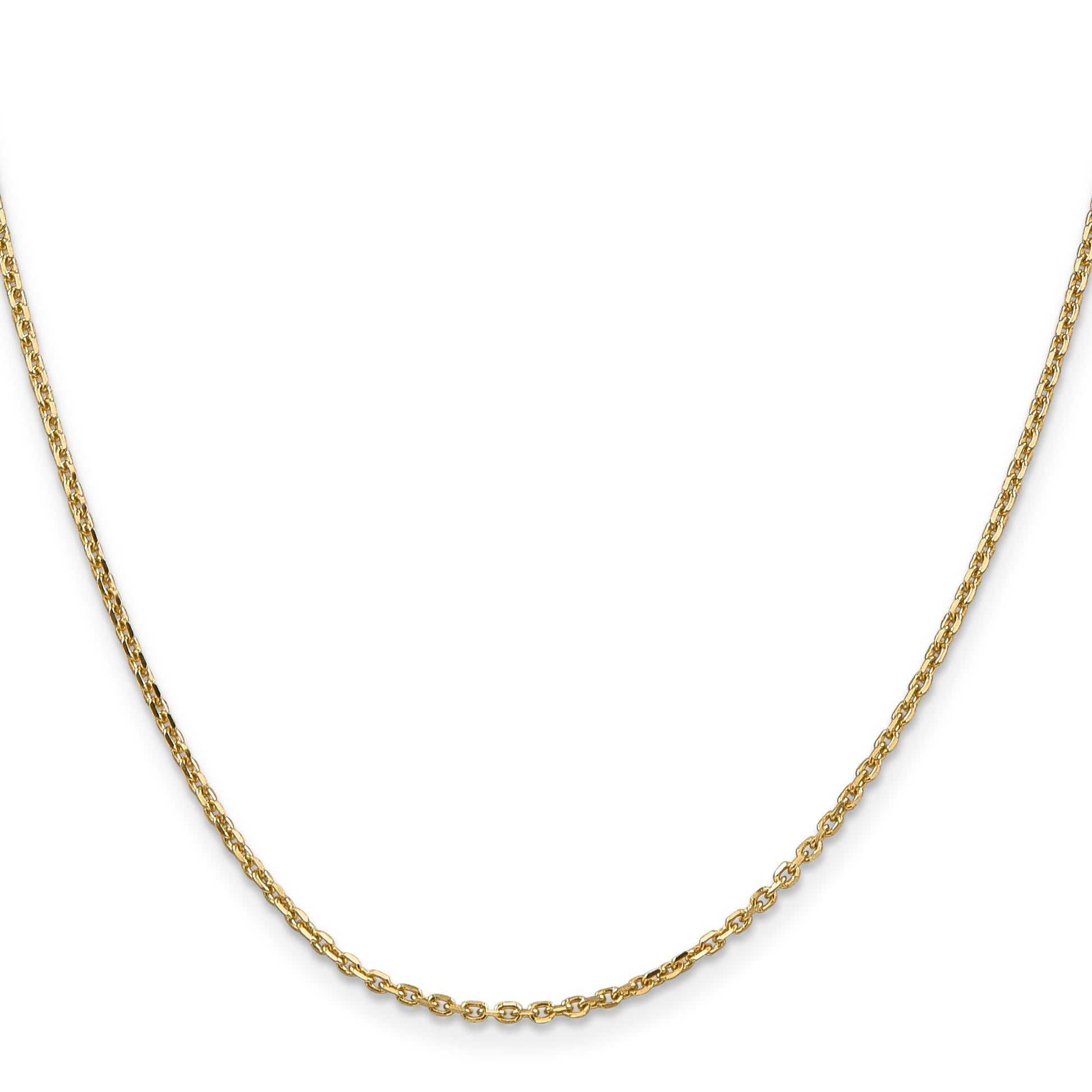 14K 26 inch 1.65mm Solid Diamond-cut Cable with Lobster Clasp Chain
