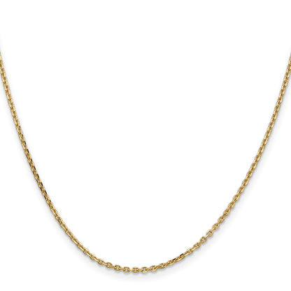14K 22 inch 1.65mm Solid Diamond-cut Cable with Lobster Clasp Chain