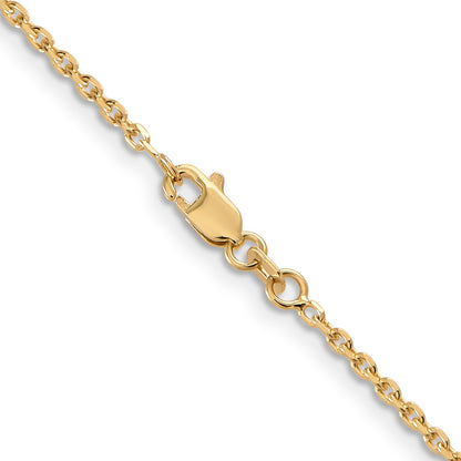 14K 26 inch 1.65mm Solid Diamond-cut Cable with Lobster Clasp Chain