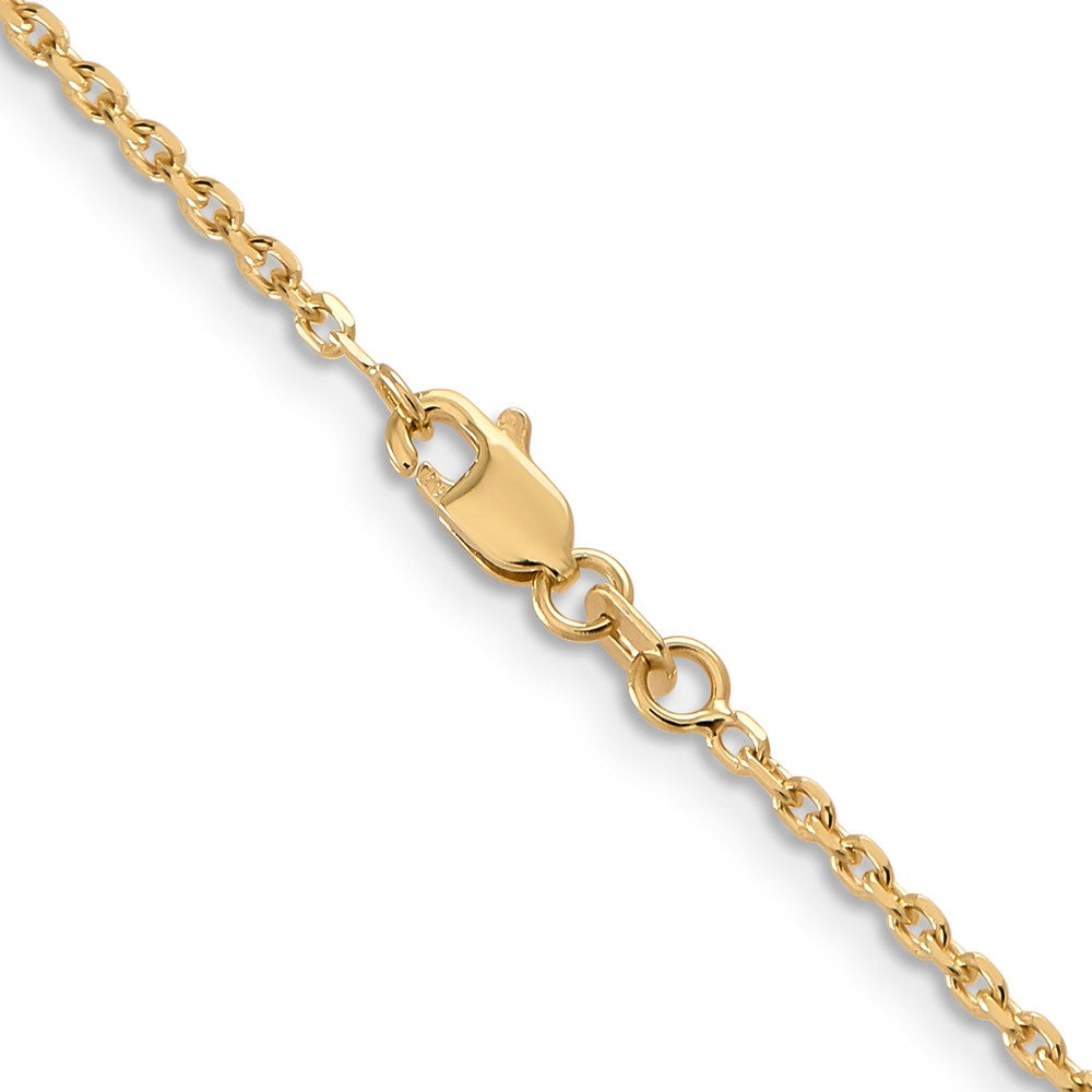 14K 20 inch 1.65mm Solid Diamond-cut Cable with Lobster Clasp Chain