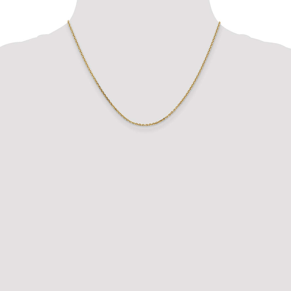 14K 18 inch 1.65mm Solid Diamond-cut Cable with Lobster Clasp Chain