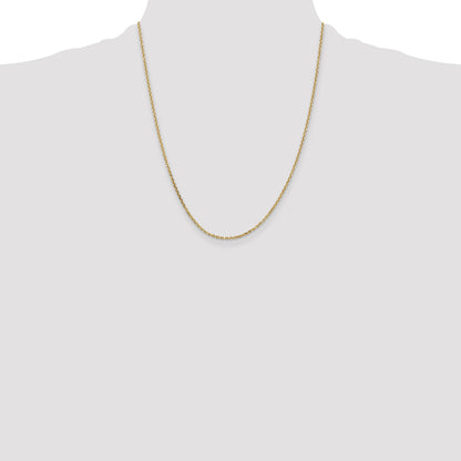 14K 22 inch 1.65mm Solid Diamond-cut Cable with Lobster Clasp Chain
