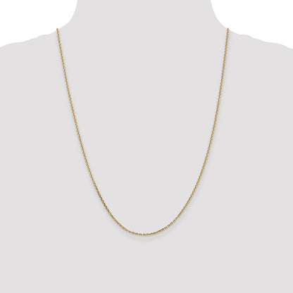 14K 24 inch 1.65mm Solid Diamond-cut Cable with Lobster Clasp Chain