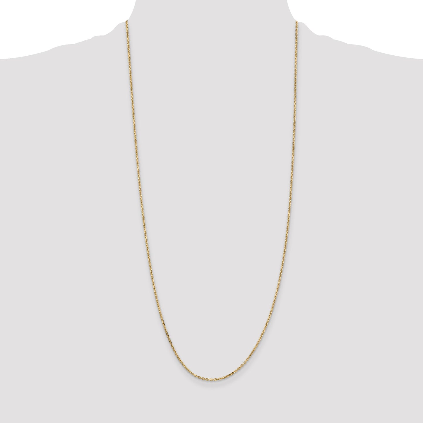 14K 30 inch 1.65mm Solid Diamond-cut Cable with Lobster Clasp Chain