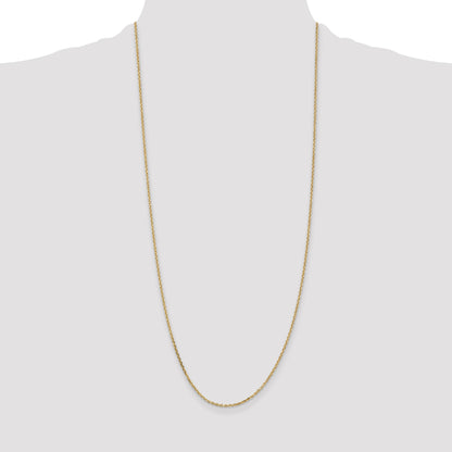 14K 30 inch 1.65mm Solid Diamond-cut Cable with Lobster Clasp Chain