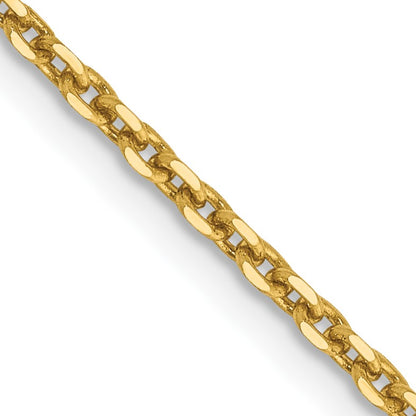 14K 22 inch 1.65mm Solid Diamond-cut Cable with Lobster Clasp Chain