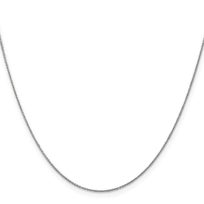 14K White Gold 14 inch .75mm Cable with Spring Ring Clasp Pendant Chain