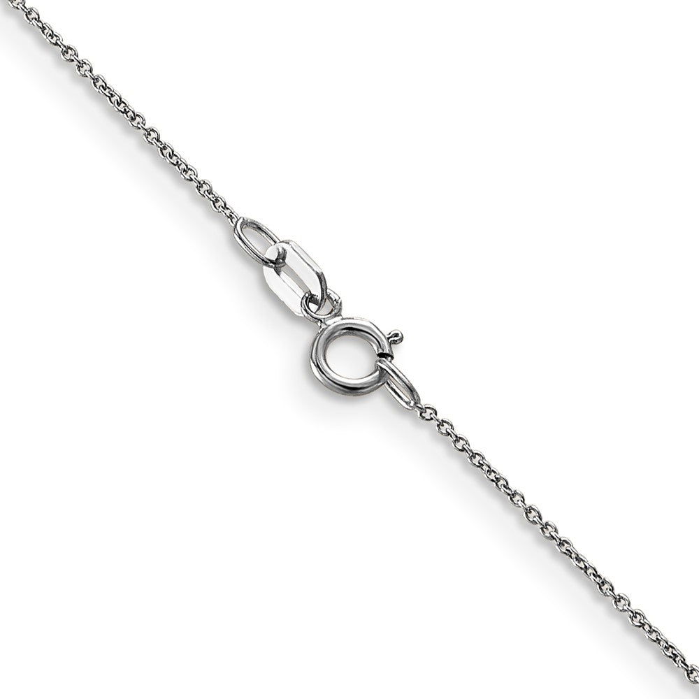 14K White Gold 14 inch .75mm Cable with Spring Ring Clasp Pendant Chain