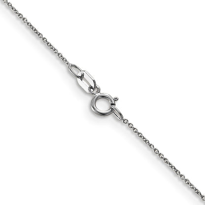 14K White Gold 16 inch .75mm Cable with Spring Ring Clasp Pendant Chain