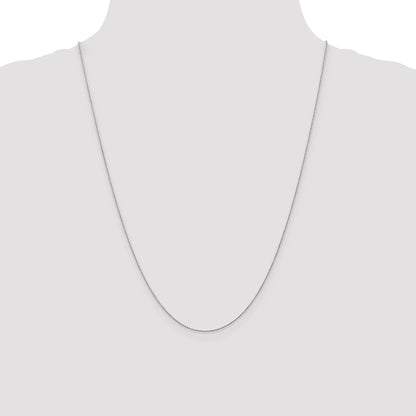 14K White Gold 24 inch .75mm Cable with Spring Ring Clasp Pendant Chain