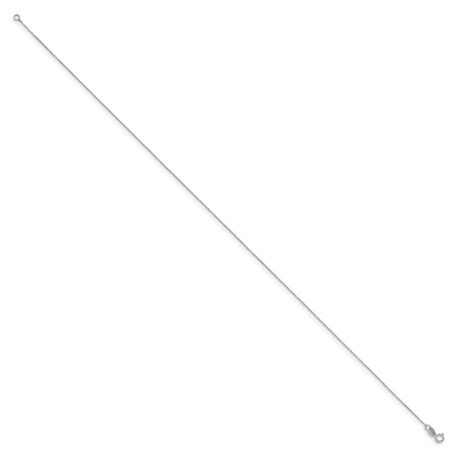 14K White Gold 10 inch .75mm Cable with Spring Ring Clasp Anklet