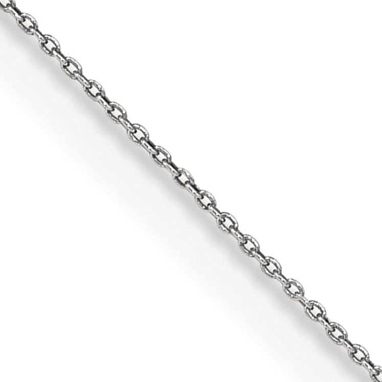 14K White Gold 24 inch .75mm Cable with Spring Ring Clasp Pendant Chain