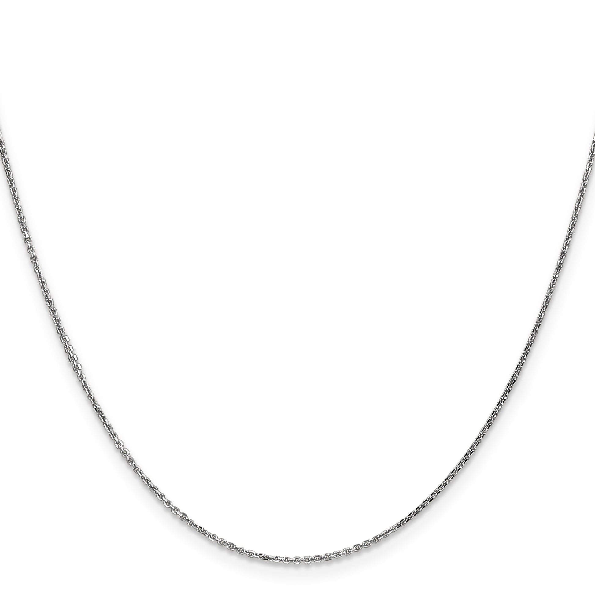 14K White Gold 22 inch .95mm Diamond-cut Cable with Lobster Clasp Chain