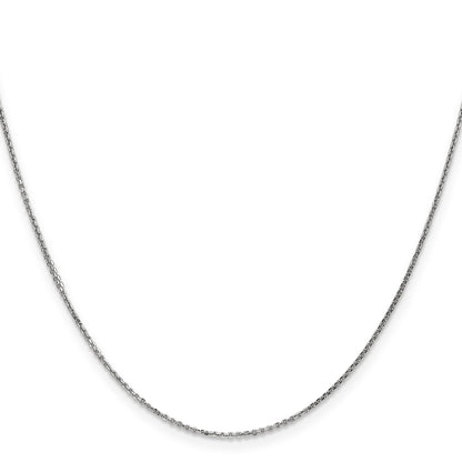 14K White Gold 22 inch .95mm Diamond-cut Cable with Lobster Clasp Chain