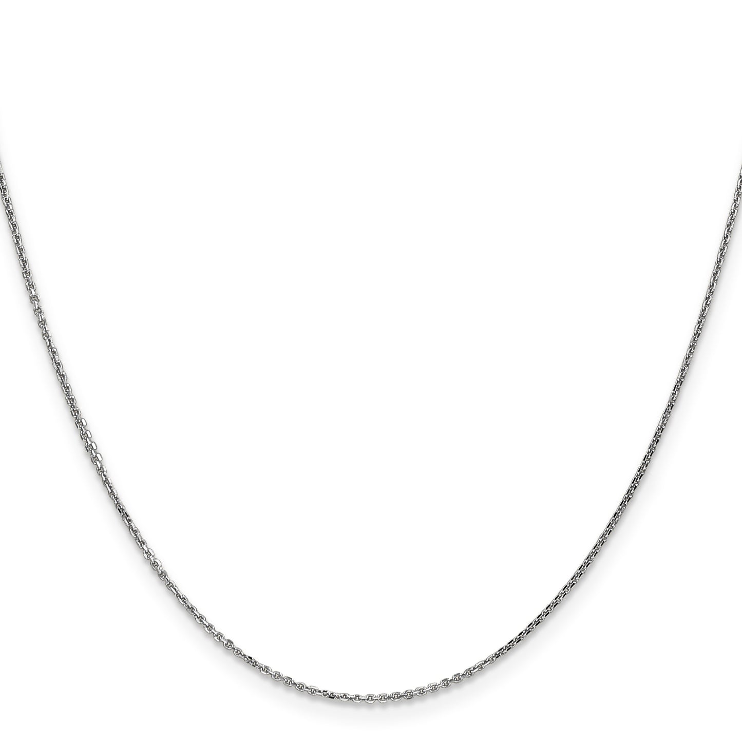 14K White Gold 26 inch .95mm Diamond-cut Cable with Lobster Clasp Chain