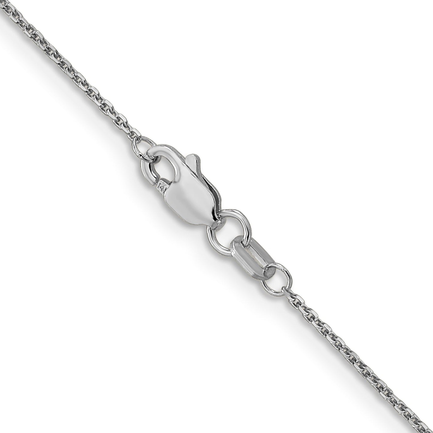 14K White Gold 22 inch .95mm Diamond-cut Cable with Lobster Clasp Chain