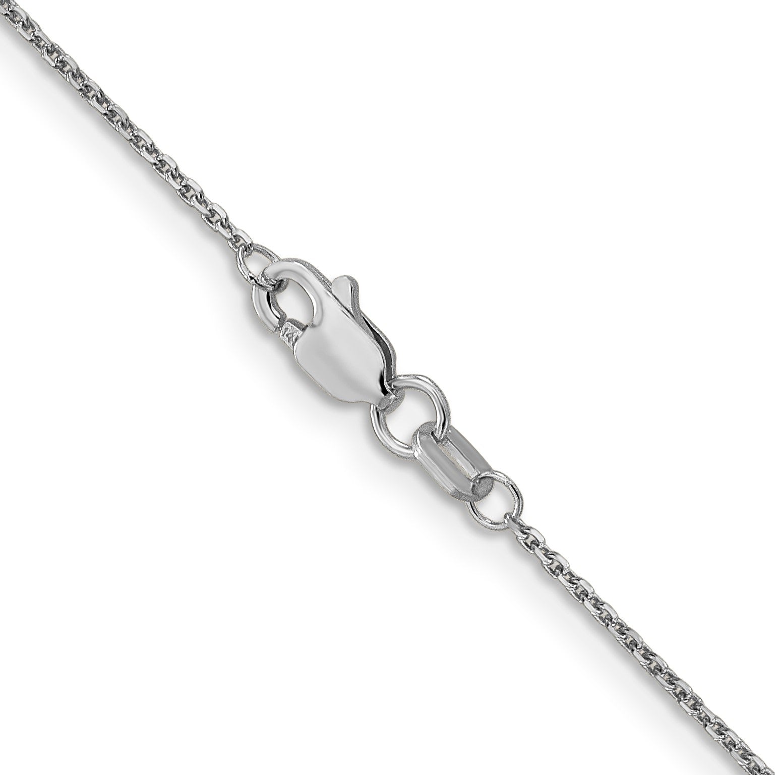 14K White Gold 30 inch .95mm Diamond-cut Cable with Lobster Clasp Chain