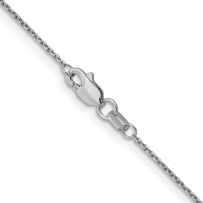 14K White Gold 30 inch .95mm Diamond-cut Cable with Lobster Clasp Chain