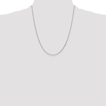 14K White Gold 22 inch .95mm Diamond-cut Cable with Lobster Clasp Chain