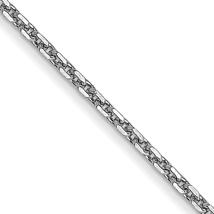 14K White Gold 26 inch .95mm Diamond-cut Cable with Lobster Clasp Chain
