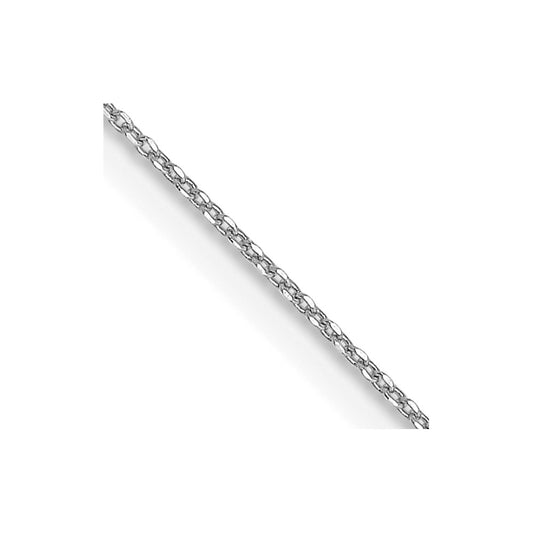 14K White Gold 22 inch .6mm Diamond-cut Round Open Link Cable with Spring Ring Clasp Chain