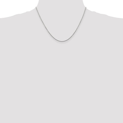 14K White Gold 18 inch 1.45mm Diamond-cut Cable with Lobster Clasp Chain