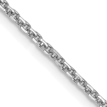 14K White Gold 22 inch 1.45mm Diamond-cut Cable with Lobster Clasp Chain