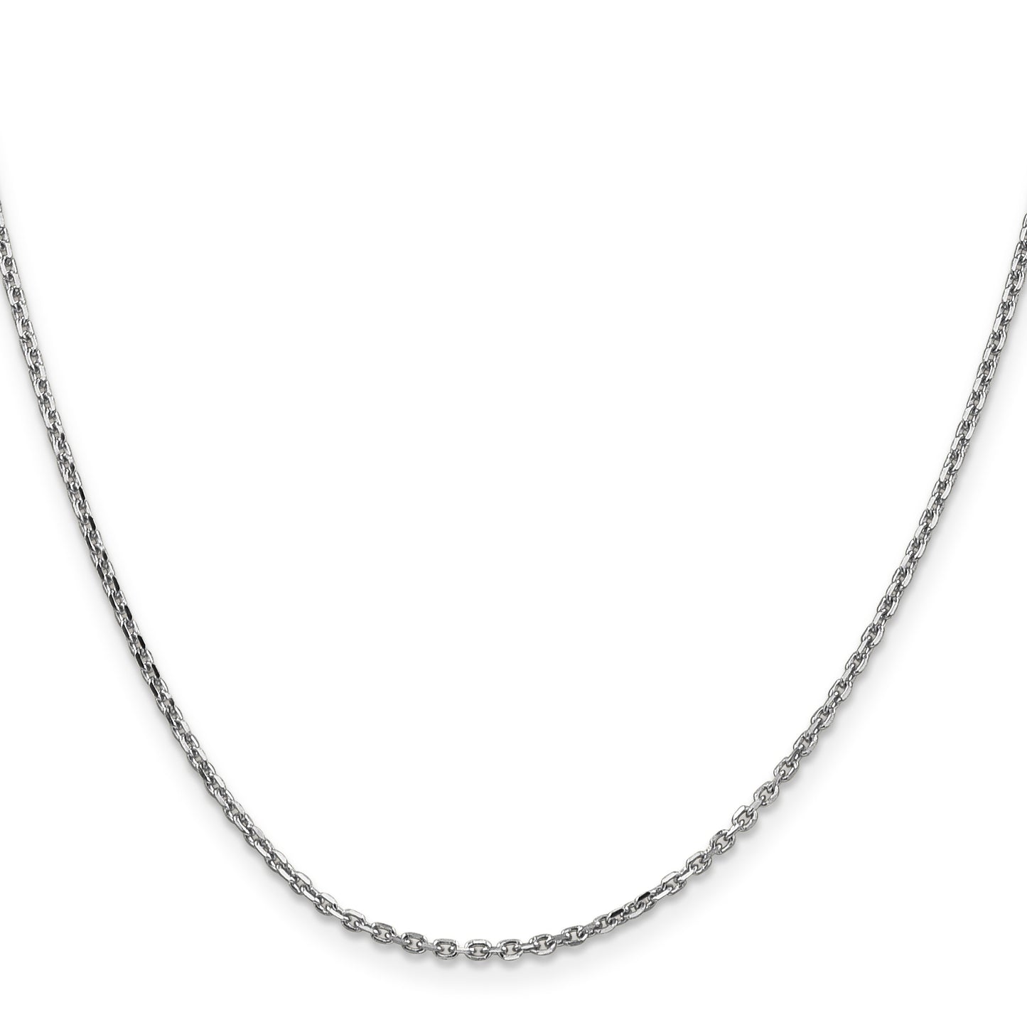 14K White Gold 26 inch 1.65mm Diamond-cut Cable with Lobster Clasp Chain