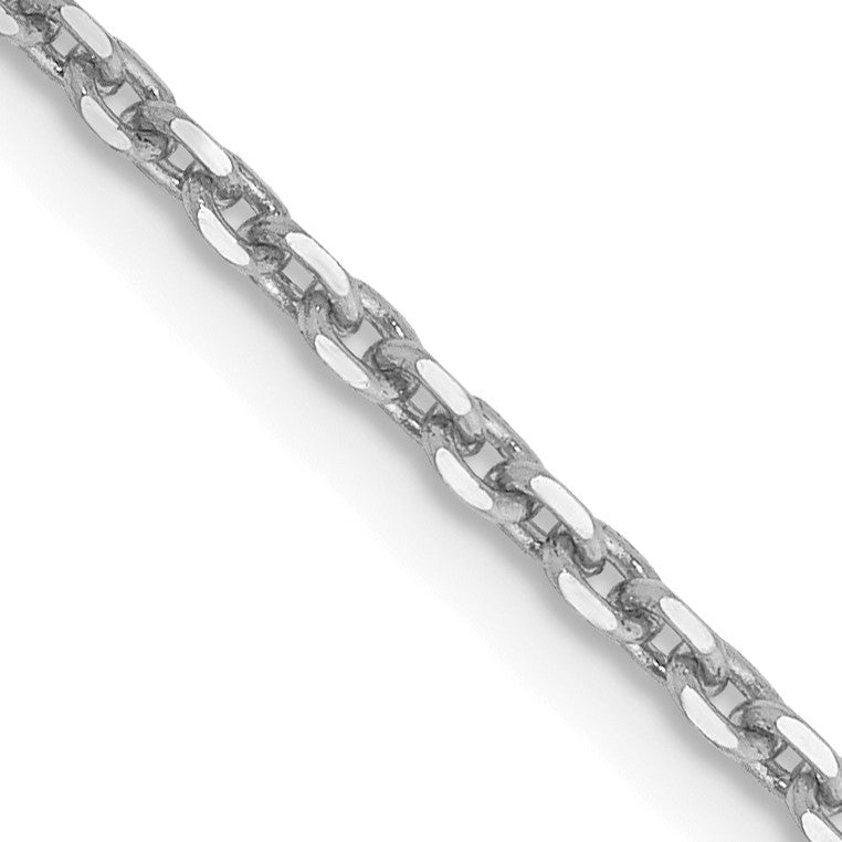 14K White Gold 22 inch 1.65mm Diamond-cut Cable with Lobster Clasp Chain