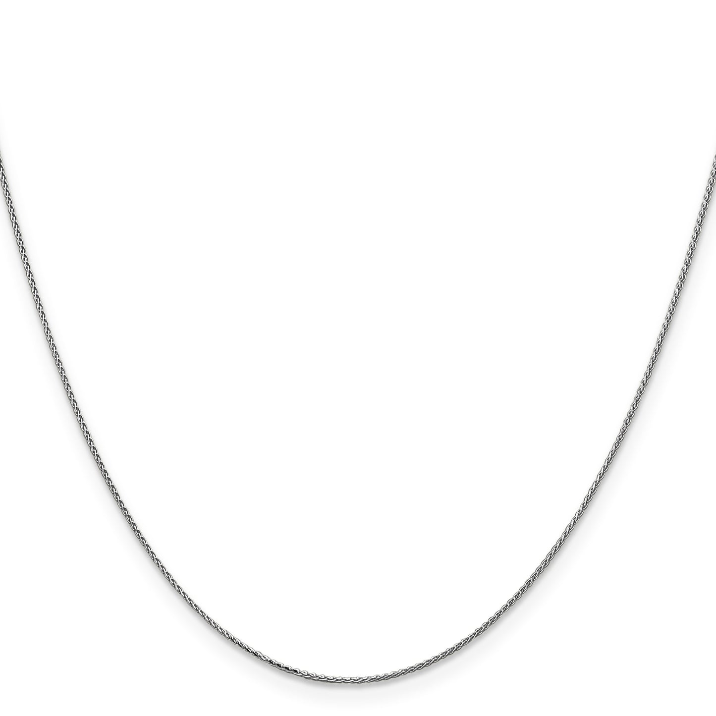 14K White Gold 18 inch .85mm Diamond-cut Spiga with Spring Ring Clasp Chain