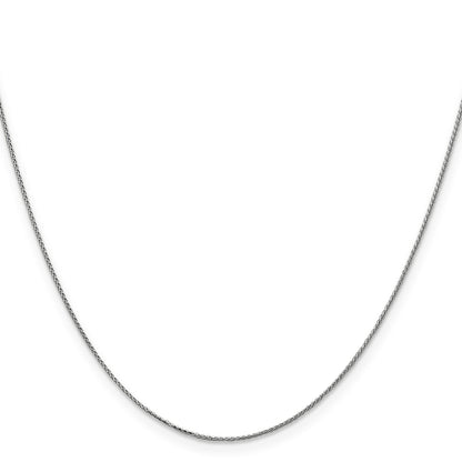 14K White Gold 30 inch .85mm Diamond-cut Spiga with Lobster Clasp Chain