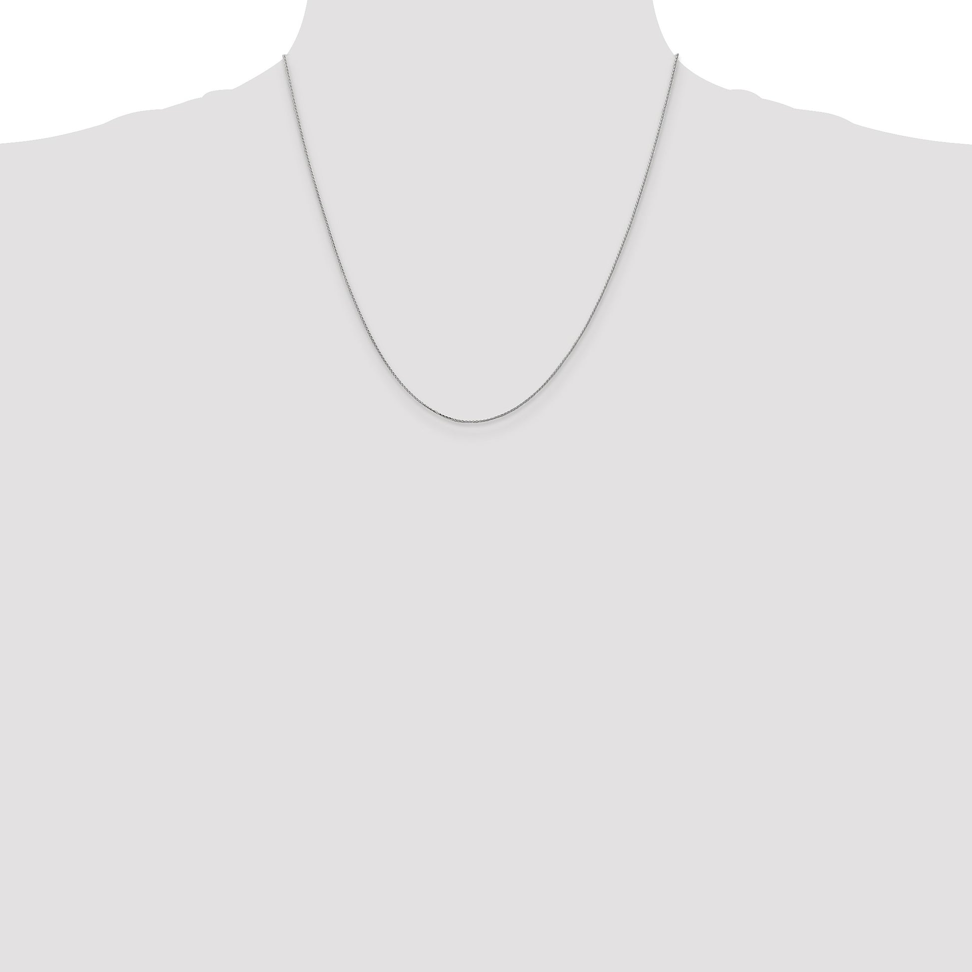 14K White Gold 20 inch .85mm Diamond-cut Spiga with Spring Ring Clasp Chain
