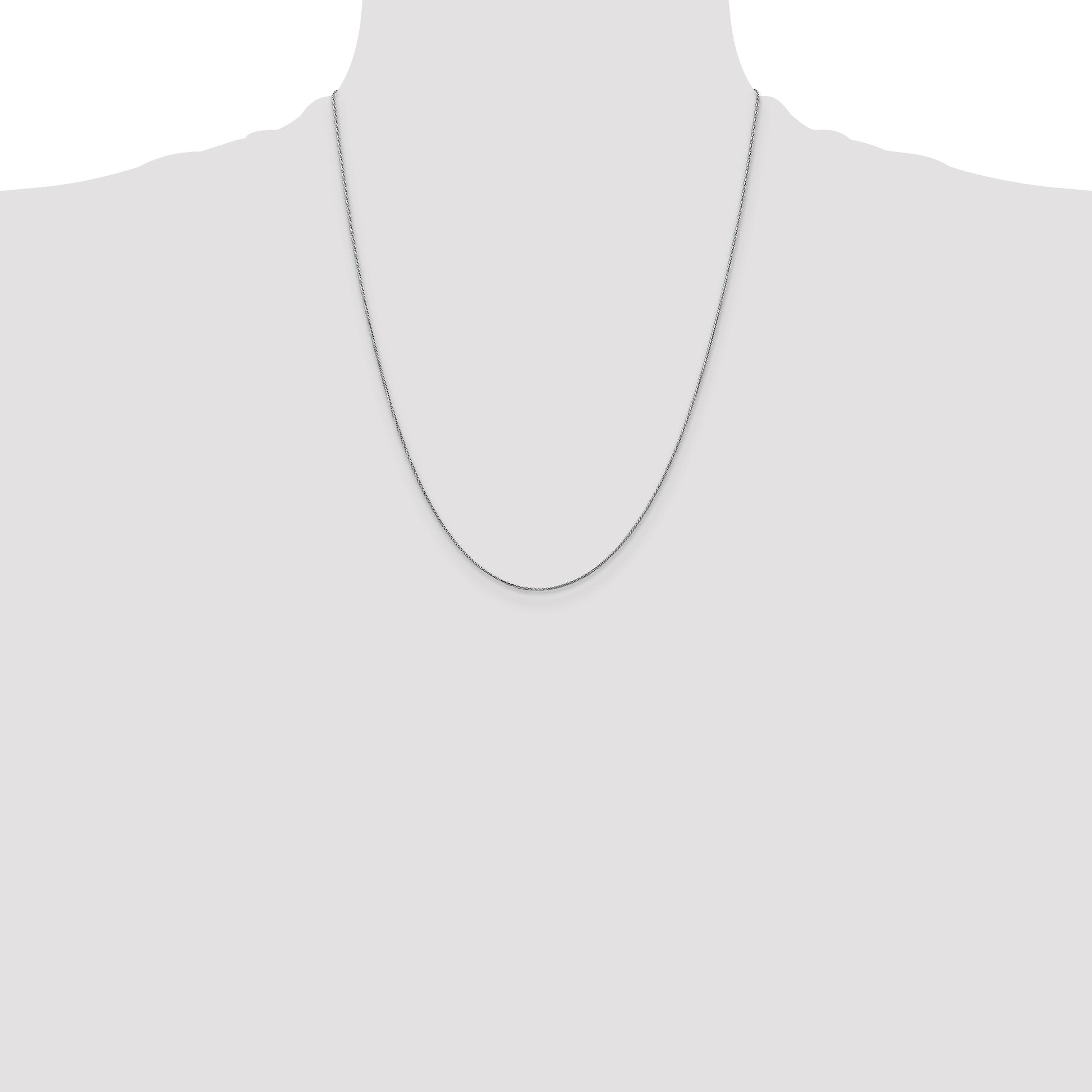 14K White Gold 22 inch .85mm Diamond-cut Spiga with Spring Ring Clasp Chain