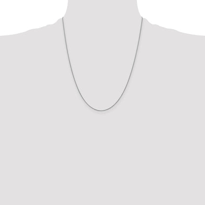 14K White Gold 22 inch .85mm Diamond-cut Spiga with Spring Ring Clasp Chain