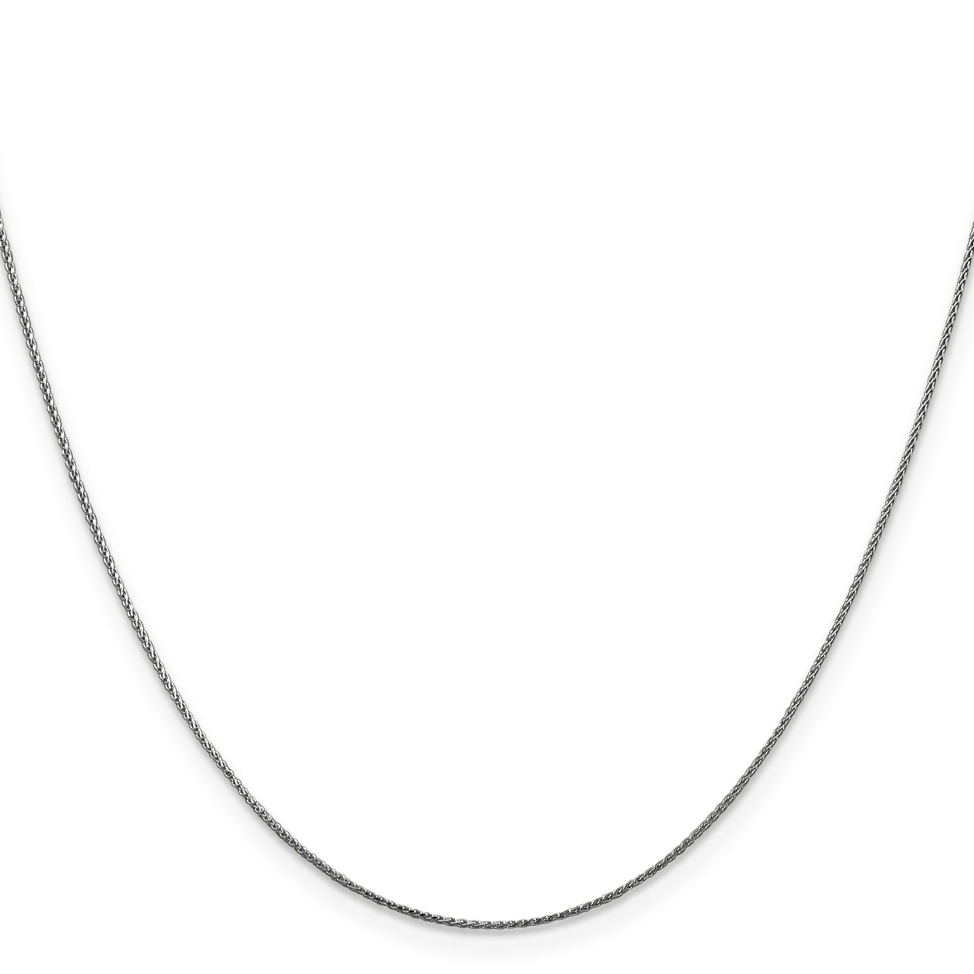 14K White Gold 16 inch .85mm Diamond-cut Spiga with Lobster Clasp Chain