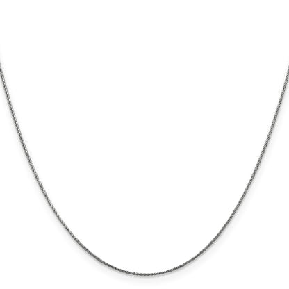 14K White Gold 26 inch .85mmDiamond-cut Spiga with Lobster Clasp Chain