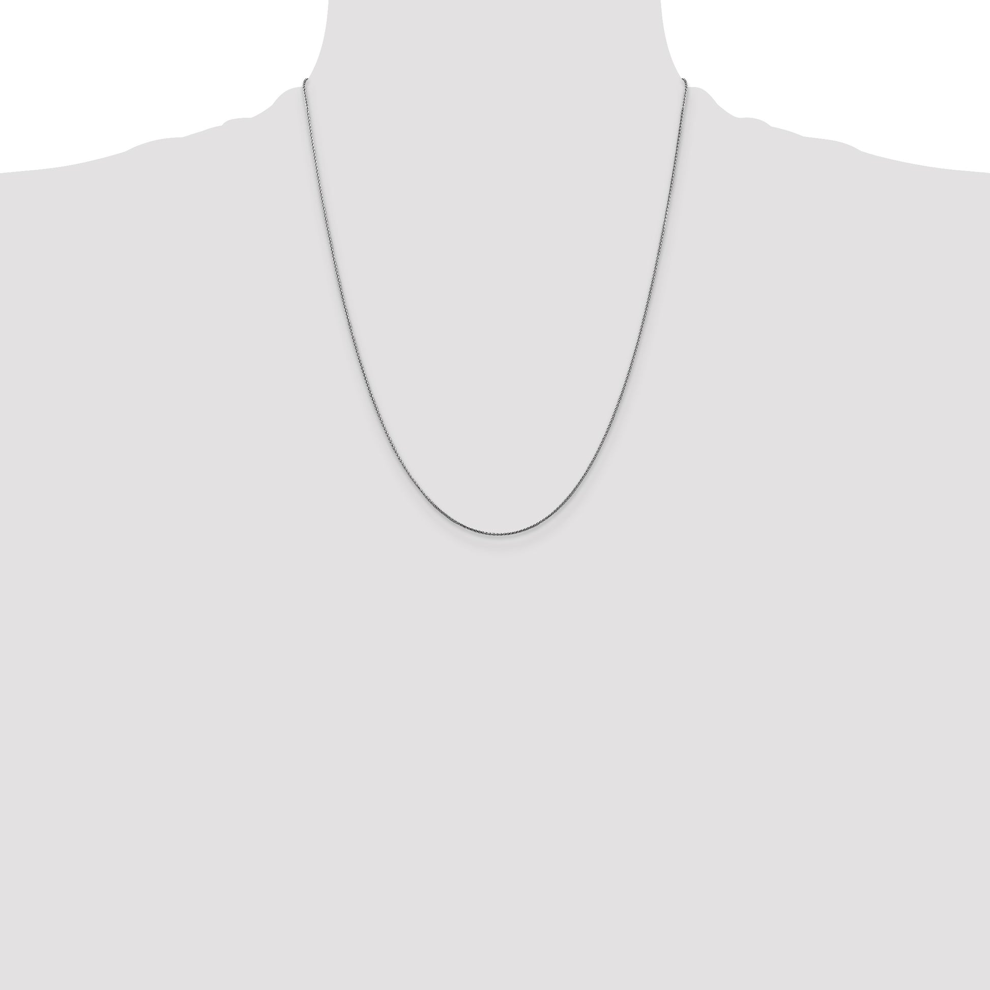 14K White Gold 22 inch .85mm Diamond-cut Spiga with Lobster Clasp Chain