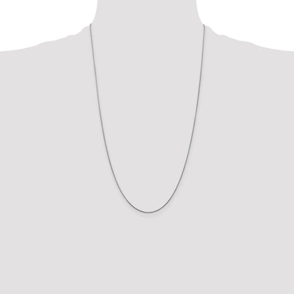 14K White Gold 26 inch .85mmDiamond-cut Spiga with Lobster Clasp Chain